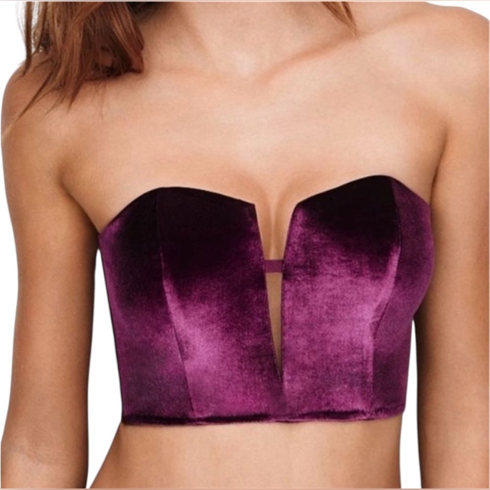 Victoria's Secret Dream Angels Purple Velvet &‎ Lace Bustier Corset Size Medium